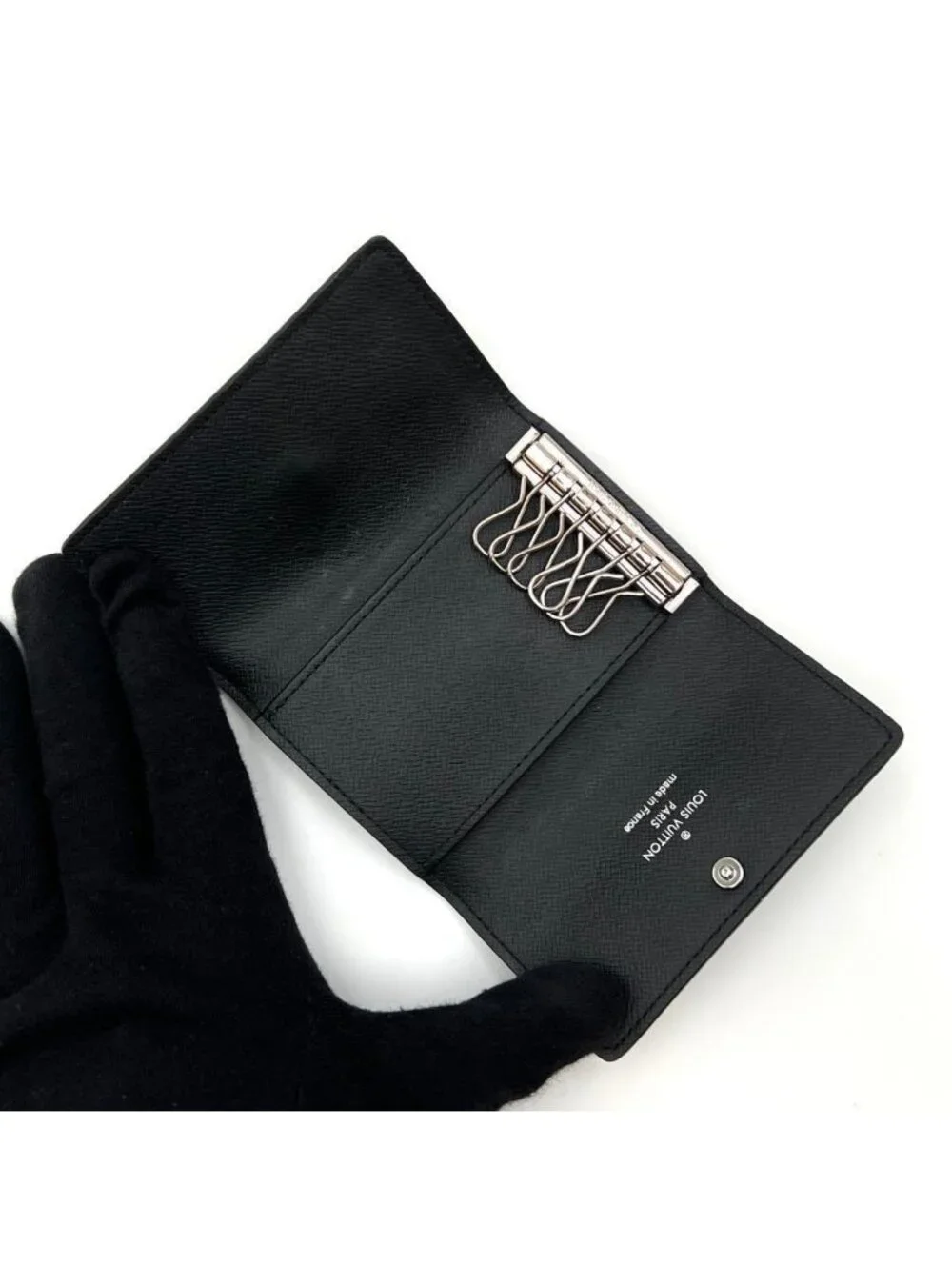 Louis Vuitton Monogram Eclipse Key Case Multicles 6 Black Key Holder